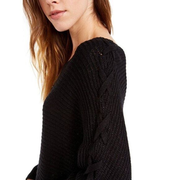 American Rag Tunic Sweater Top Black Small Glitter - Picture 7 of 8